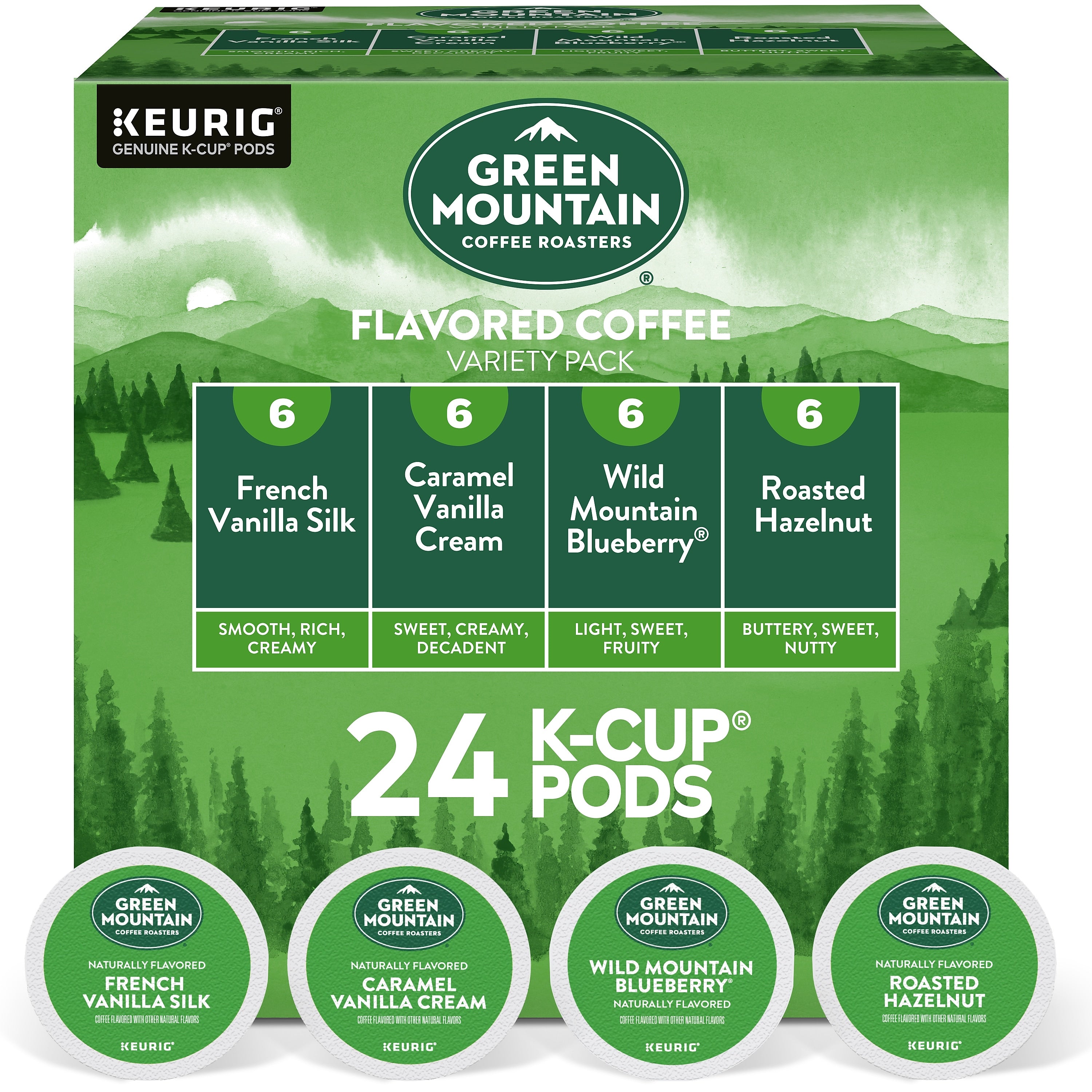 Green Mountain Variety Pack Coffee Keurig® K-Cup® Pods, Light Roast, 24/Box (5000374160)