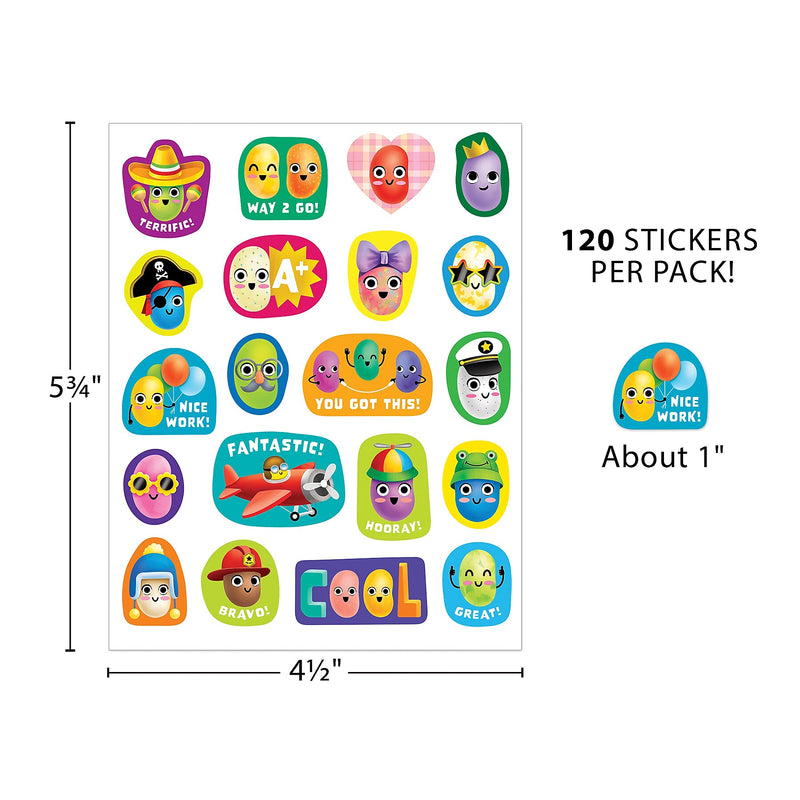 Teacher Created Resources Jelly Bean Smelly Stickers, Multicolored, 120/Pack, 6/Packs/Bundle (TCR9441-6)