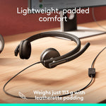 Logitech H570e Noise Canceling Stereo Computer Headset, USB-A, MS Certified (981-001428)