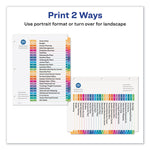 Customizable TOC Ready Index Multicolor Tab Dividers, 26-Tab, A to Z, 11 x 8.5, White, Traditional Color Tabs, 1 Set