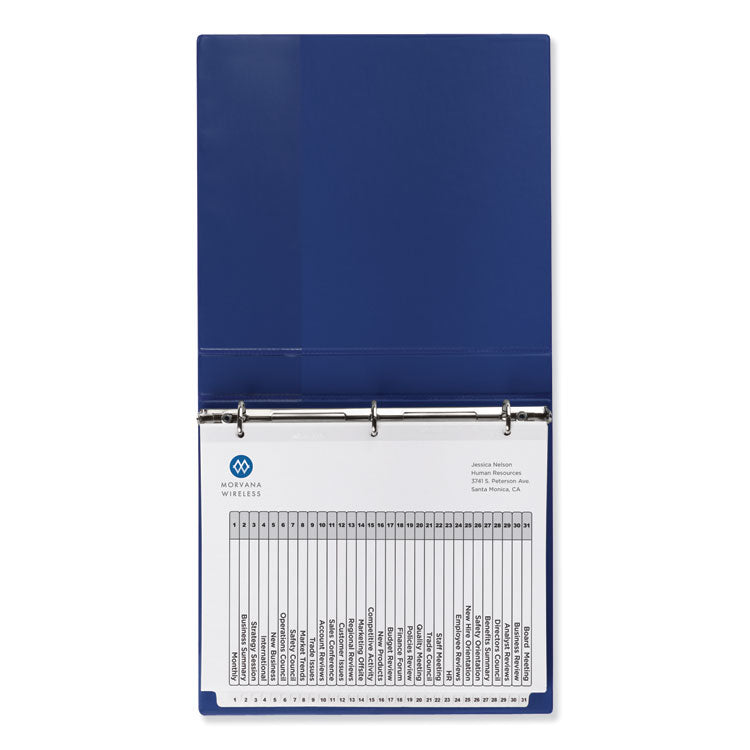 Customizable TOC Ready Index Black and White Dividers, 31-Tab, 1 to 31, 11 x 8.5, 1 Set