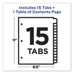 Customizable TOC Ready Index Multicolor Tab Dividers, 15-Tab, 1 to 15, 11 x 8.5, White, Traditional Color Tabs, 1 Set