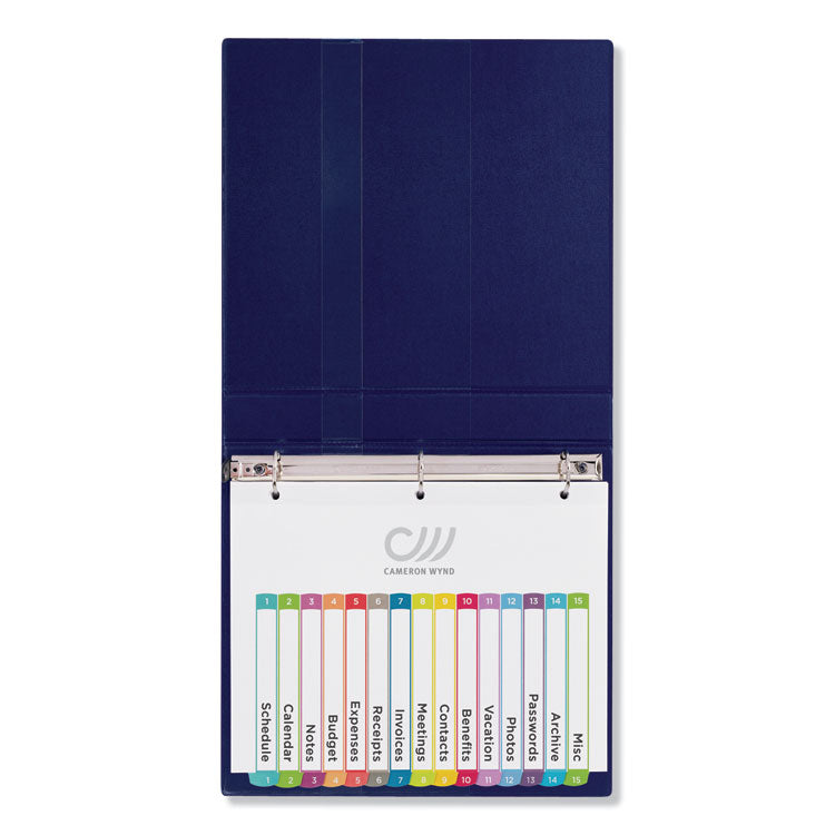 Customizable TOC Ready Index Multicolor Tab Dividers, 15-Tab, 1 to 15, 11 x 8.5, White, Contemporary Color Tabs, 1 Set
