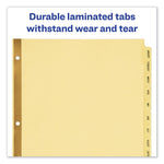 Preprinted Laminated Tab Dividers with Gold Reinforced Binding Edge, 12-Tab, Jan. to Dec., 11 x 8.5, Buff, 1 Set