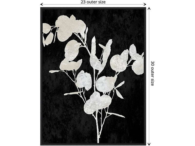 Amanti Art Plant Life White on Black III, Canvas, 23" x 30" (A42675515291)