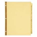Preprinted Laminated Tab Dividers with Gold Reinforced Binding Edge, 25-Tab, A to Z, 11 x 8.5, Buff, 1 Set