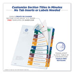 Customizable Table Of Contents Ready Index Dividers With Multicolor Tabs, 10-Tab, 1 To 10, 11 X 8.5, Translucent, 1 Set