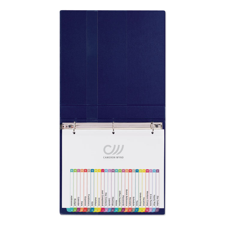 Customizable TOC Ready Index Multicolor Tab Dividers, 26-Tab, A to Z, 11 x 8.5, White, Contemporary Color Tabs, 1 Set