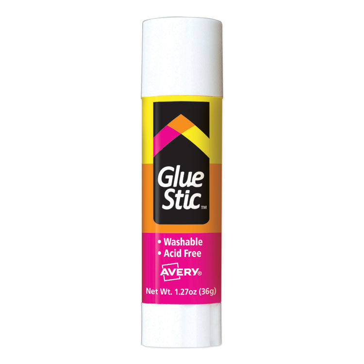 Permanent Glue Stic, 1.27 Oz, Applies White, Dries Clear