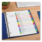 Customizable TOC Ready Index Multicolor Tab Dividers, 15-Tab, 1 to 15, 11 x 8.5, White, Contemporary Color Tabs, 1 Set