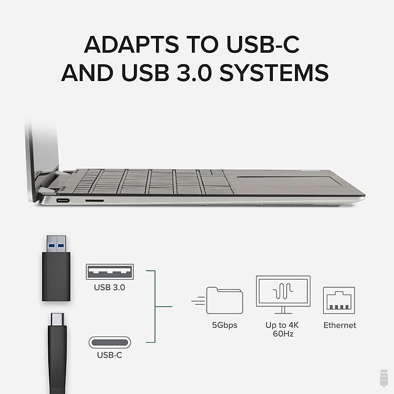 Plugable USB 3.0/USB-C to DisplayPort/HDMI Adapter, Black (USBC-6950UE)