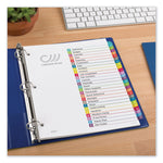 Customizable TOC Ready Index Multicolor Tab Dividers, 26-Tab, A to Z, 11 x 8.5, White, Contemporary Color Tabs, 1 Set