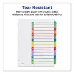 Customizable TOC Ready Index Multicolor Tab Dividers, 15-Tab, 1 to 15, 11 x 8.5, White, Contemporary Color Tabs, 1 Set