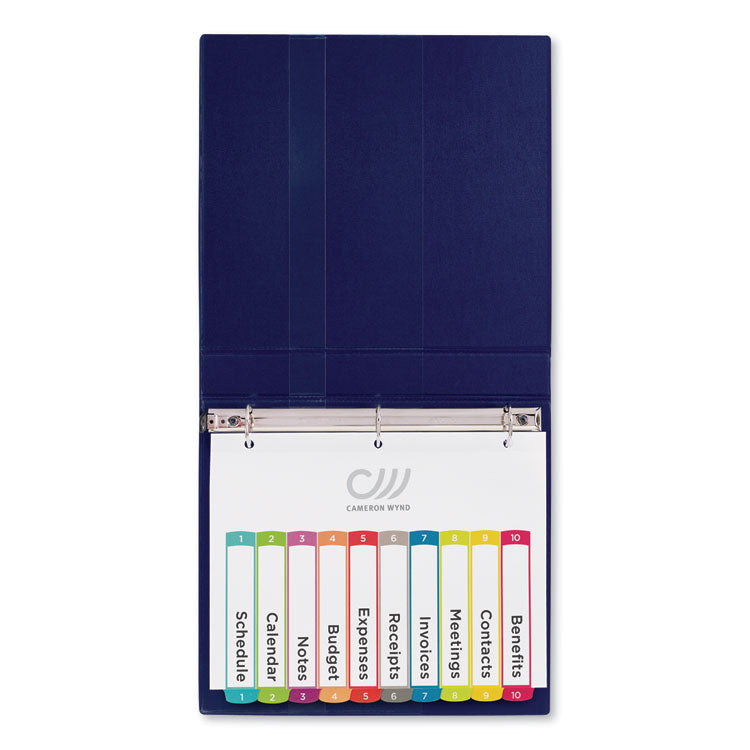 Customizable TOC Ready Index Multicolor Tab Dividers, 10-Tab, 1 to 10, 11 x 8.5, White, Contemporary Color Tabs, 1 Set