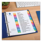 Customizable TOC Ready Index Multicolor Tab Dividers, 26-Tab, A to Z, 11 x 8.5, White, Traditional Color Tabs, 1 Set
