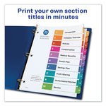 Customizable TOC Ready Index Multicolor Tab Dividers, Uncollated, 10-Tab, 1 to 10, 11 x 8.5, White, 24 Sets