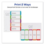Customizable TOC Ready Index Multicolor Tab Dividers, 5-Tab, 1 to 5, 11 x 8.5, White, Contemporary Color Tabs, 1 Set
