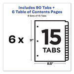 Customizable TOC Ready Index Multicolor Tab Dividers, 15-Tab, 1 to 15, 11 x 8.5, White, Traditional Color Tabs, 6 Sets
