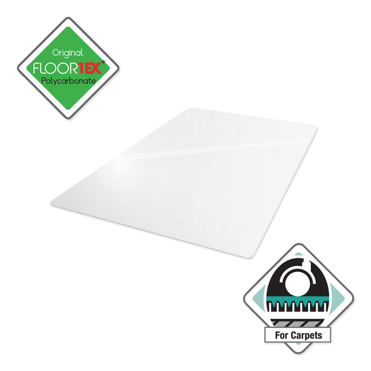 Cleartex Ultimat Polycarbonate Chair Mat for High Pile Carpets, 60" w x 48" l, Clear