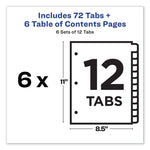 Customizable TOC Ready Index Multicolor Tab Dividers, 12-Tab, 1 to 12, 11 x 8.5, White, Traditional Color Tabs, 6 Sets