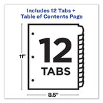 Customizable TOC Ready Index Multicolor Tab Dividers, 12-Tab, 1 to 12, 11 x 8.5, White, Contemporary Color Tabs, 1 Set