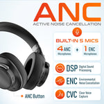 Delton M201 Wireless Active Noise Cancelling Bluetooth Stereo Business Computer Headset, Black (DBHM201D)
