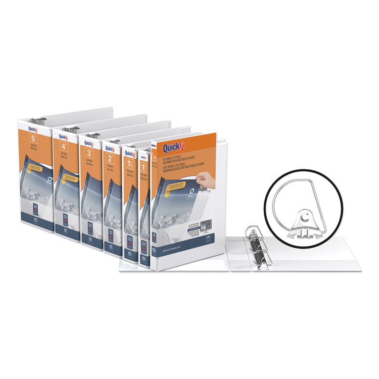 Quickfit D-Ring View Binder, 3 Rings, 1.5" Capacity, 11 X 8.5, White
