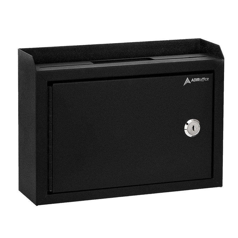 AdirOffice Steel Multipurpose InterOffice Drop Box Mailbox, Medium, Black (631-02-BLK-PKG)