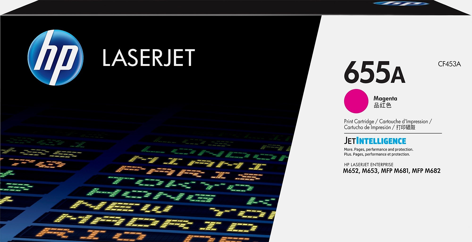 HP 655A Magenta Standard Yield Toner Cartridge, Prints Up to 10,500 Pages (CF453A)