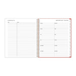 2026 Blue Sky Bespoke Letterpress Pomegranate Blush 8" x 10" Calendar Year Monthly Planner, Faux Leather Cover (156221)