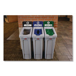 Rubbermaid Commercial Slim Jim Single-Stream Compost Recycling Station Kit, 23 Gallon, Gray/Green (2185051)