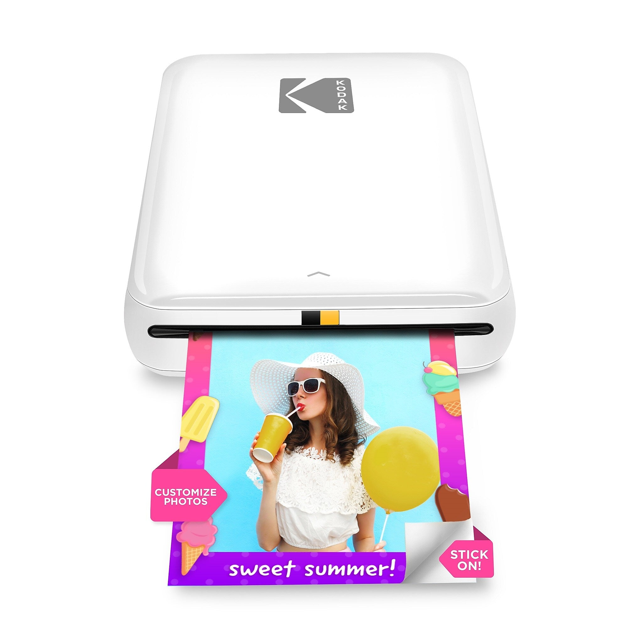 Kodak Step Mobile Zero Ink Instant Photo Printer, Single-Function, White (RODMP20AMZW)