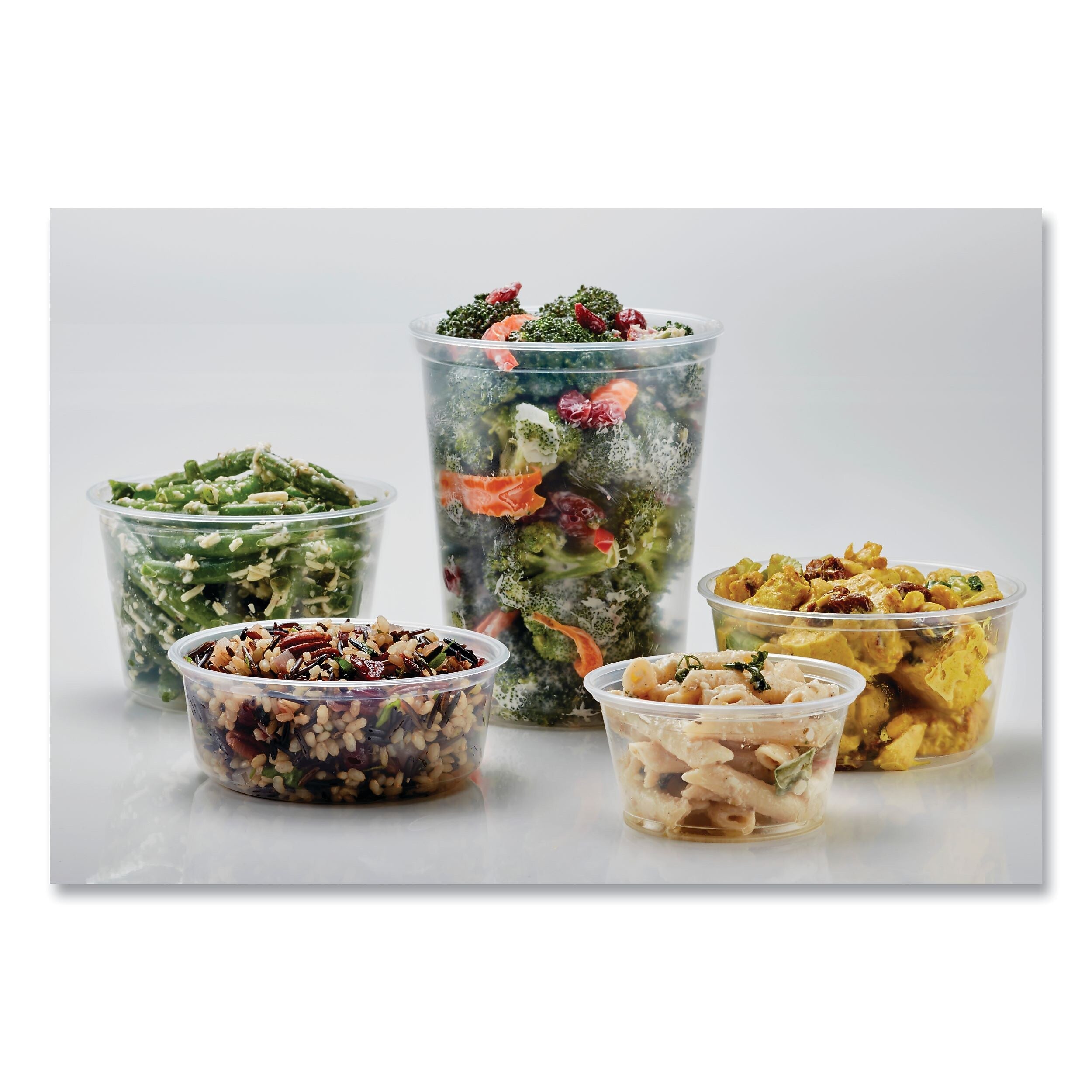 Fabri-Kal Microwavable Deli Containers, 24 oz, 4.6 Diameter x 4.1 h, Clear, Plastic, 500/Carton
