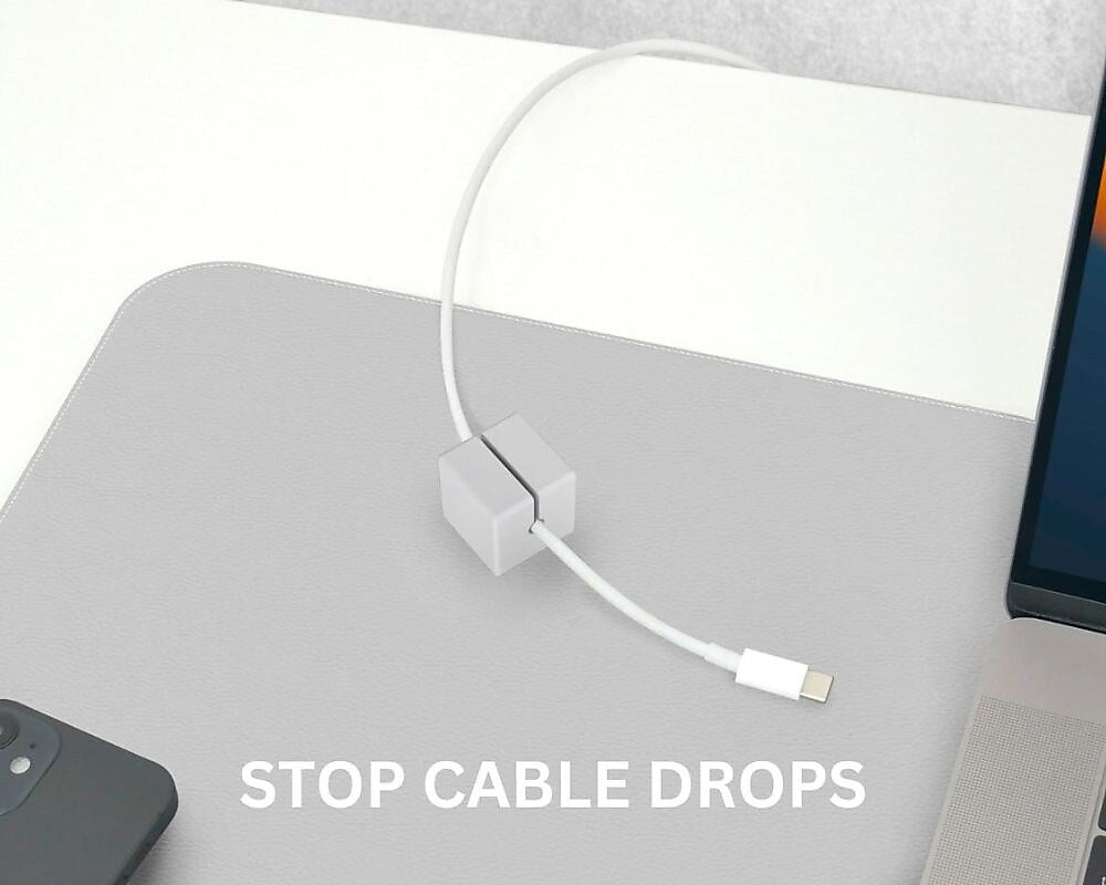 Function101 Desk Mat Pro + 2 Magnetic Cable Block Managers, 31" x 16", Gray (F101-DMPG2)