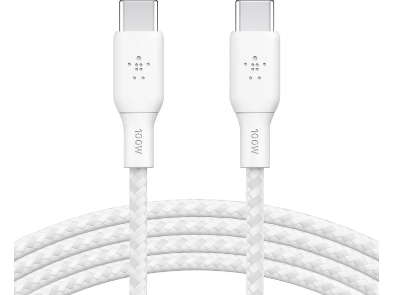 Belkin BoostCharge USB Type-C to USB Type-C Charging Cable, 6.6 ft., White, 2/Pack (CAB014bt2MWH2PK)