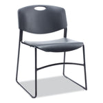 Alera® Alera Resin Stacking Chair, Supports Up to 275 lb, 18.50" Seat Height, Black Seat, Black Back, Black Base, 4/Carton
