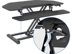 FlexiSpot M7 Series 36"W Manual Rectangular Adjustable Standing Desk Converter, Black (M7-E-36C)