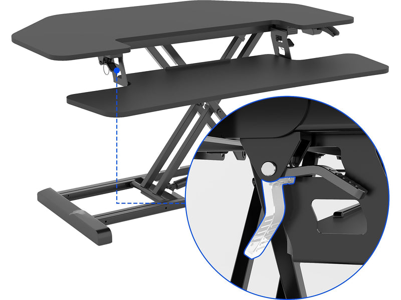 FlexiSpot M7 Series 36"W Manual Rectangular Adjustable Standing Desk Converter, Black (M7-E-36C)