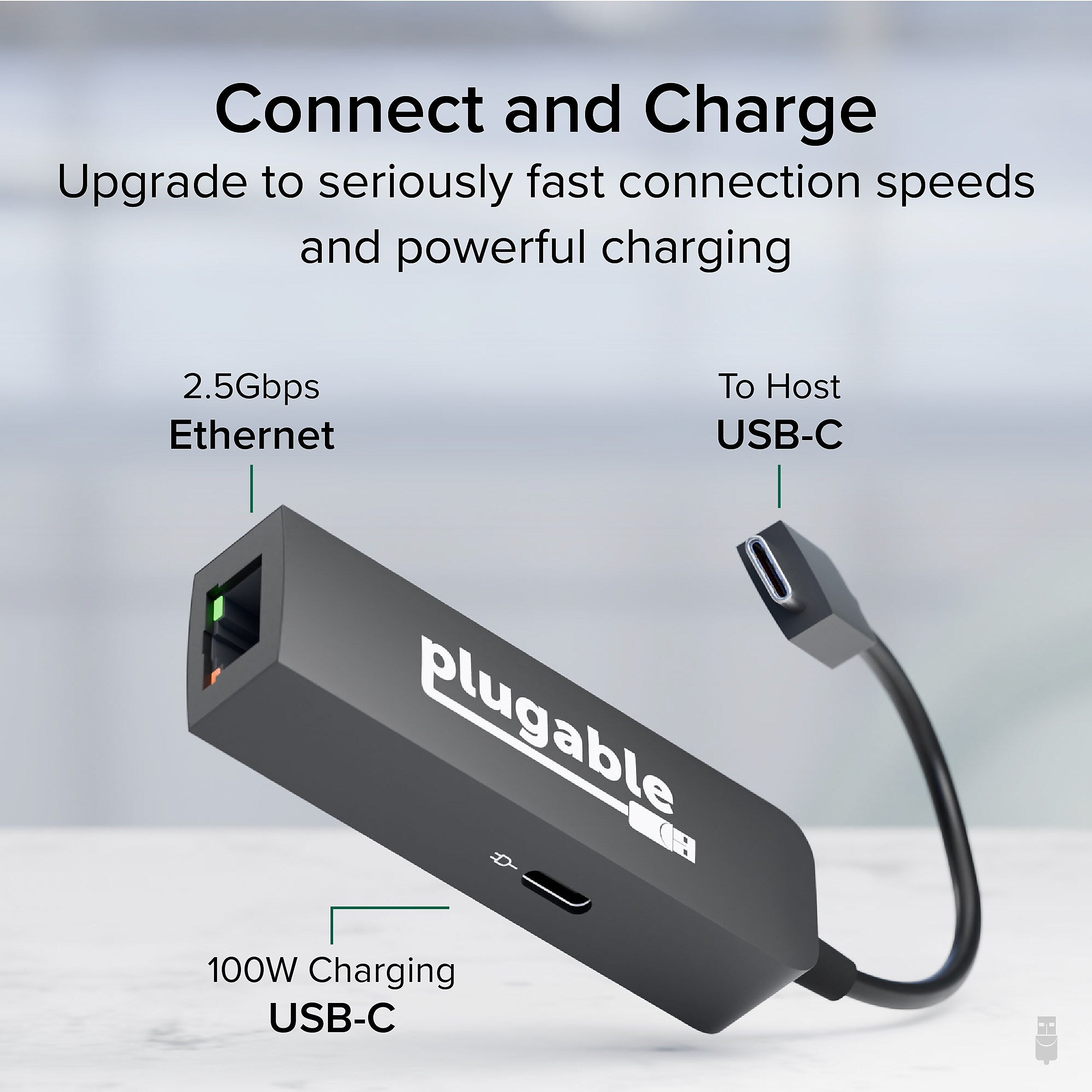 Plugable USB-C Gigabit Ethernet Adapter (USBC-E2500PD)