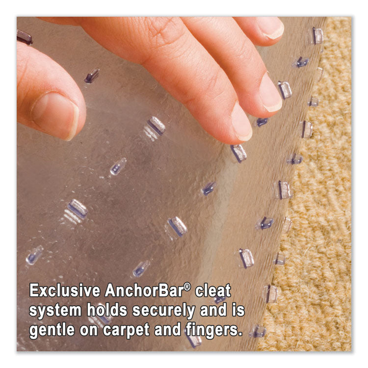 EverLife Intensive Use Chair Mat for High Pile Carpet, Rectangular with Lip, 45 x 53, Clear
