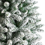 Nearly Natural 8-ft Slim Flocked Montreal Fir Artificial Christmas Tree with 400 Warm White LED Lights (T3312)