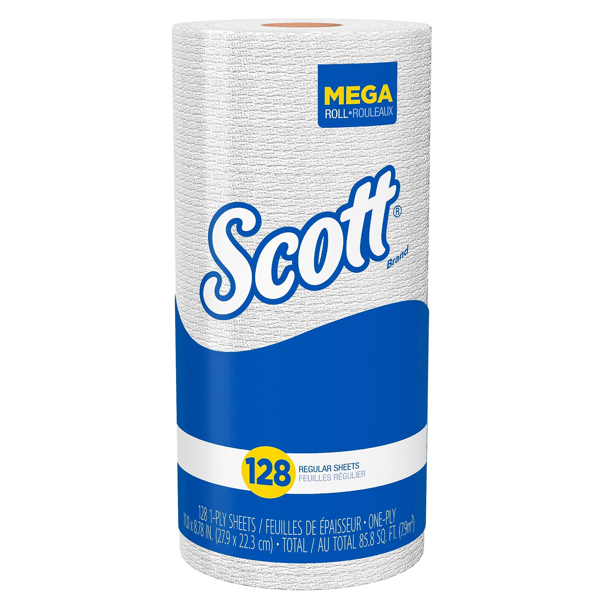 Scott Recycled Paper Towels, 1-ply, 128 Sheets/Roll, 20 Rolls/Pack (41482)