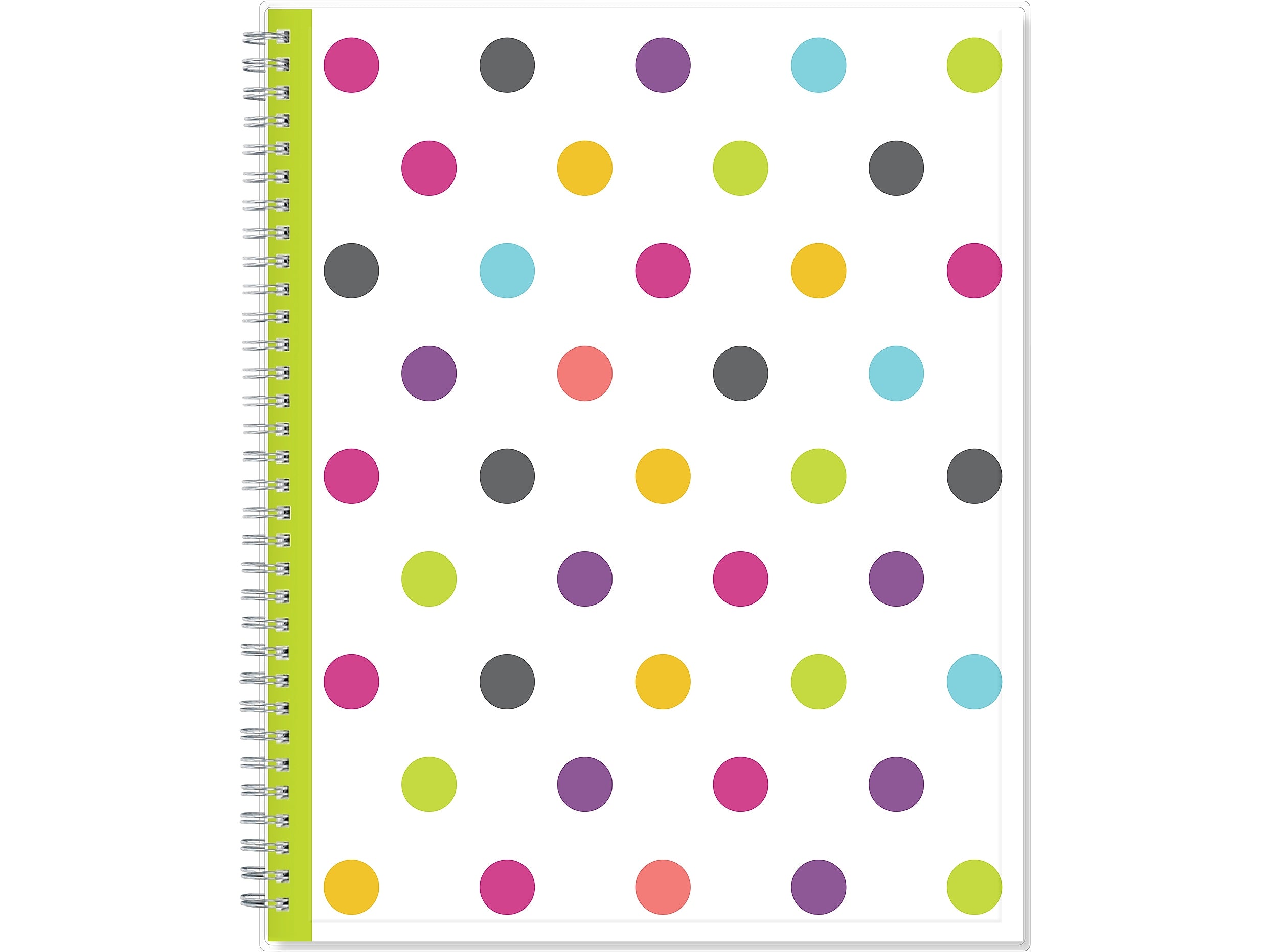 2024-2025 Blue Sky Teacher Lesson Dots 8.5" x 11" Academic Weekly & Monthly Planner, Plastic Cover, Multicolor (100330-A25)