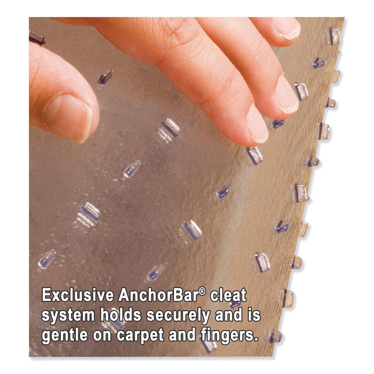 EverLife Light Use Chair Mat for Flat to Low Pile Carpet, Rectangular with Lip, 45 x 53, Clear