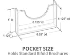 Azar Brochure Holder, 13" x 14.38", Vertical, Wall Mounted, Clear, Acrylic, 2/Pack (252090)