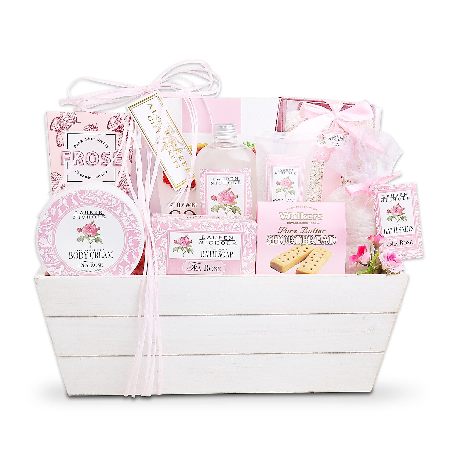 Alder Creek Roses for Relaxation Spa Gift Basket (FG04413)