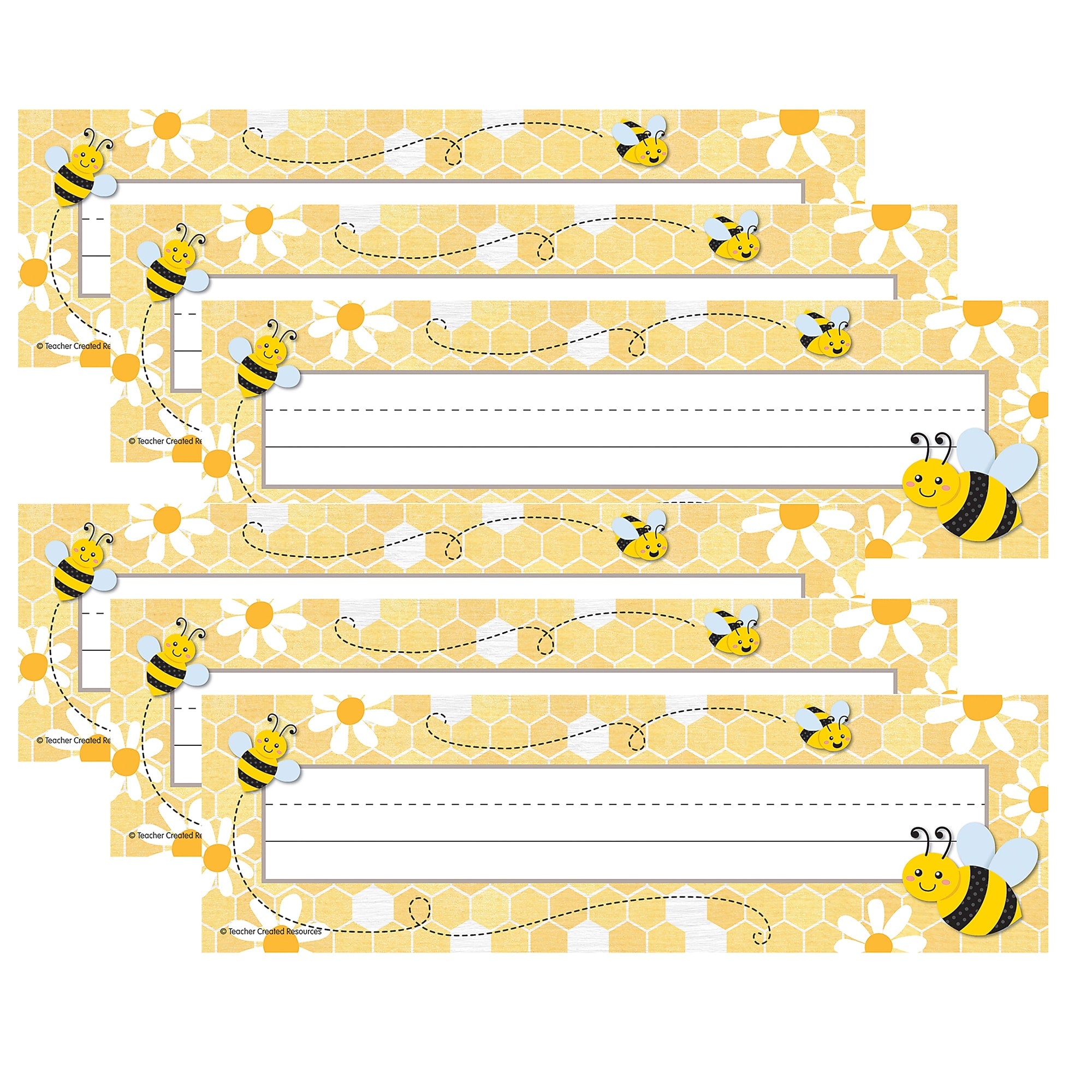 Teacher Created Resources Buzzing Bees School Name Plates, 11.5" x 3.5", 36/Pack, 6 Packs/Bundle (TCR6909-6)