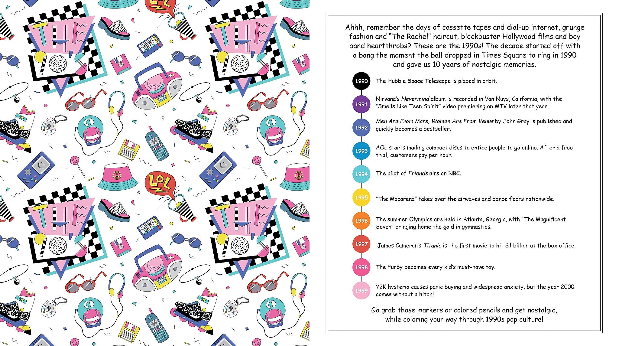 Quarto Best of the '90s Coloring Book, 96 Pages (9780760381243)