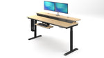 VersaDesk PowerLift Split-Level 72"W Electric Rectangular Adjustable Standing Desk, Maple/Black (PL2SD7230-BM)