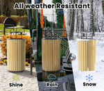 Alpine Industries Steel Outdoor Trash Can with Rain Bonnet Lid, 32 Gallon, Cedar (ALP4400-01-CD-RB)